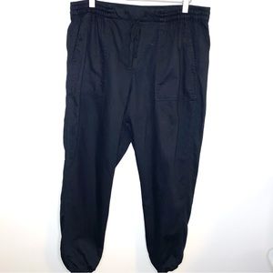 Gap Girlfriend Utility woven joggers pants high rise black size Large LIKE NEW
